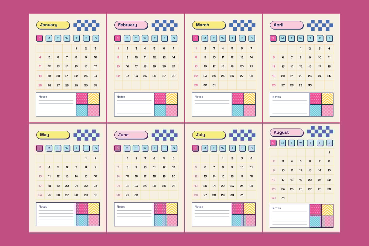 趣味学术年历设计模板 Playful Academic Wall Calendar插图2 趣味学术年历设计模板 Playful Academic Wall Calendar