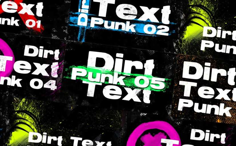 污渍纹理文字转场特效PR视频模板 Dirt Text Transitions – Premiere Pro