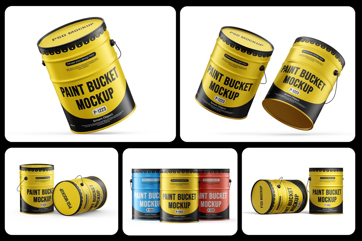 金属漆桶产品展示样机 Metallic Paint Bucket Mockup插图1 金属漆桶产品展示样机 Metallic Paint Bucket Mockup