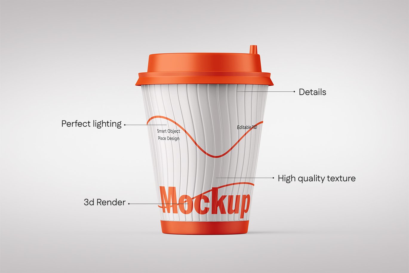 塑料咖啡杯产品展示样机 Plastic Coffee Cup Mockup插图2 塑料咖啡杯产品展示样机 Plastic Coffee Cup Mockup