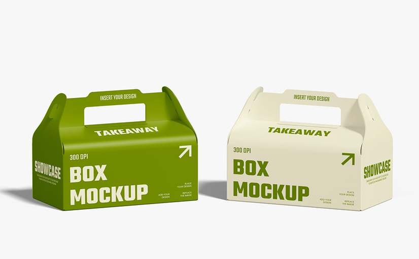 外卖食品盒包装样机 Takeaway Box Mockup