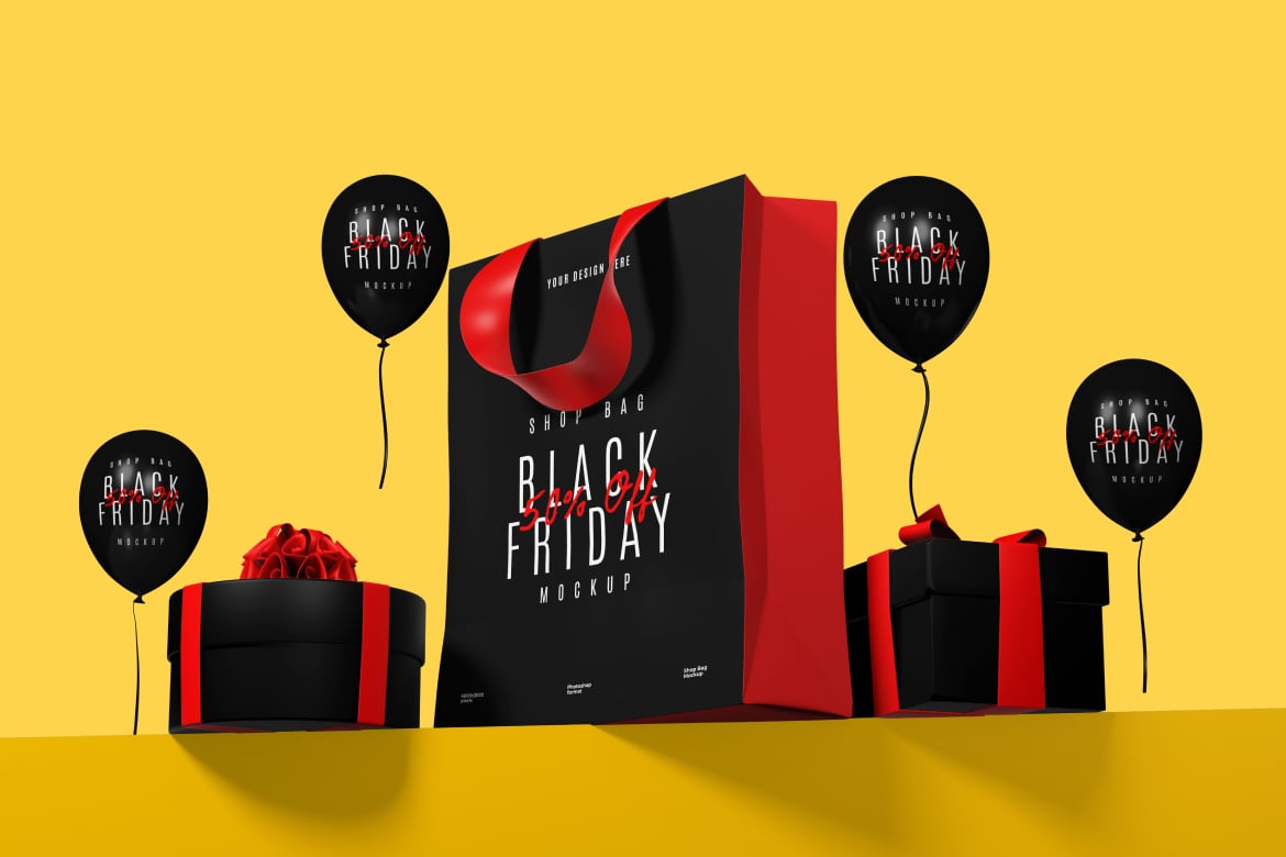 购物手提袋展示样机 Shopping Bag Mockup插图1