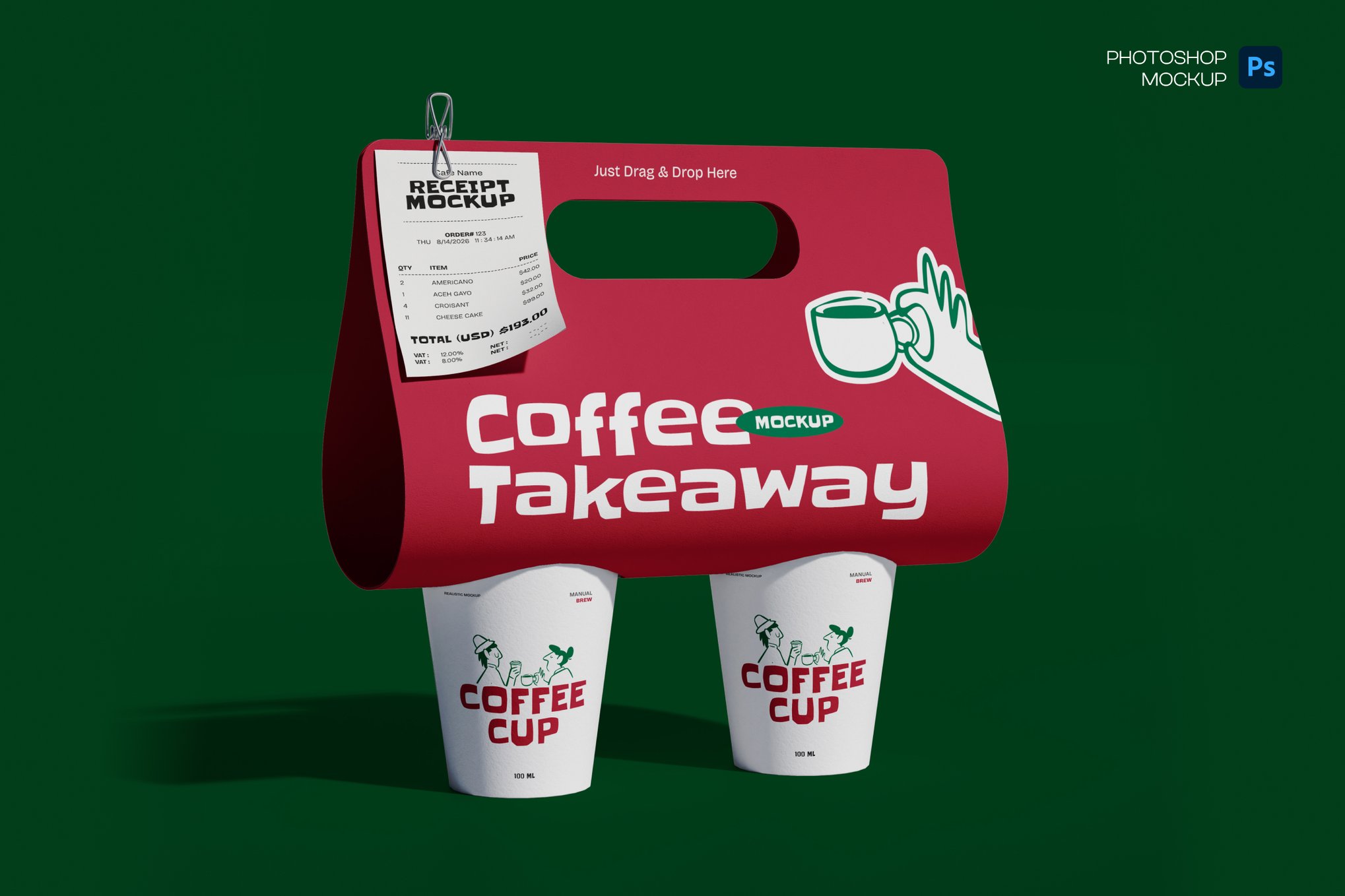 杯托展示模型样机 Cup Holder Mockup插图 杯托展示模型样机 Cup Holder Mockup