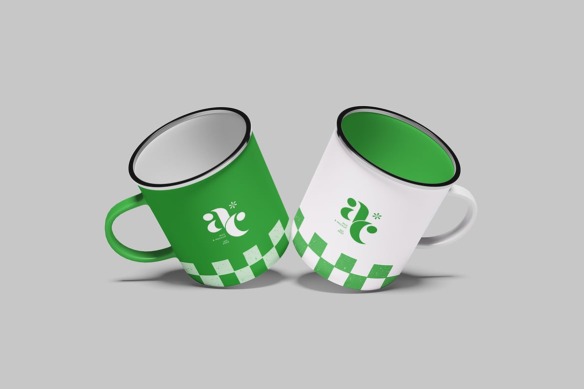 白色搪瓷杯样机模板 Enamel Mug Mockup插图2 白色搪瓷杯样机模板 Enamel Mug Mockup