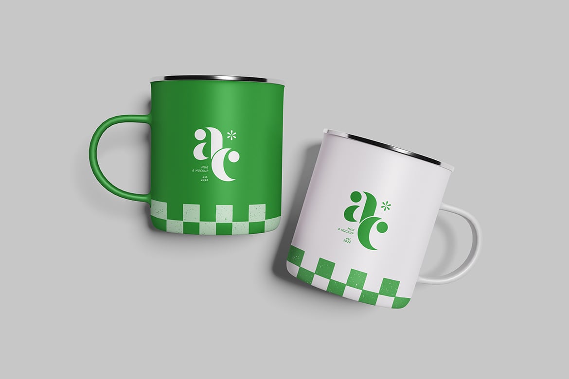 白色搪瓷杯样机模板 Enamel Mug Mockup插图3 白色搪瓷杯样机模板 Enamel Mug Mockup