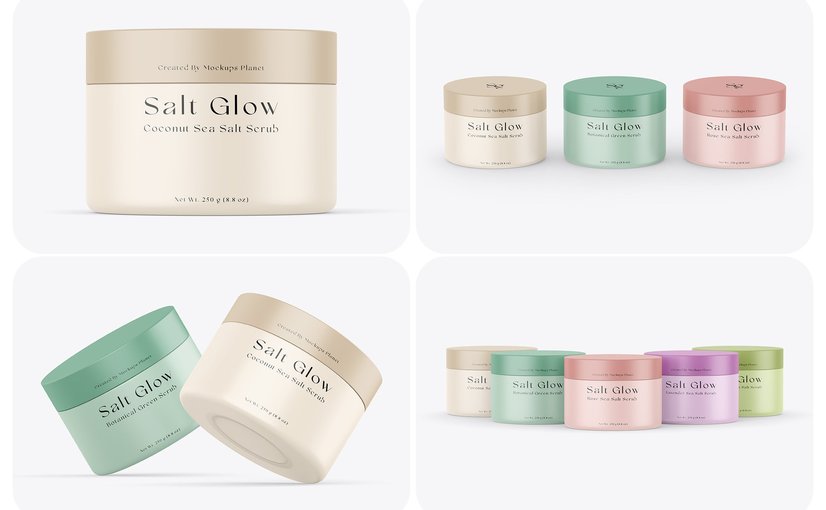 护肤品罐装包装样机 Skincare Jar Mockups