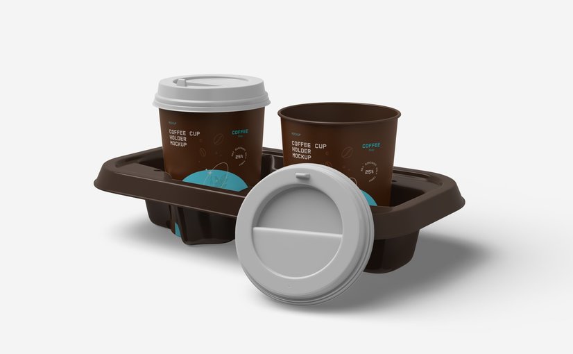 咖啡杯托模型样机 Coffee Cup Holder Mockup