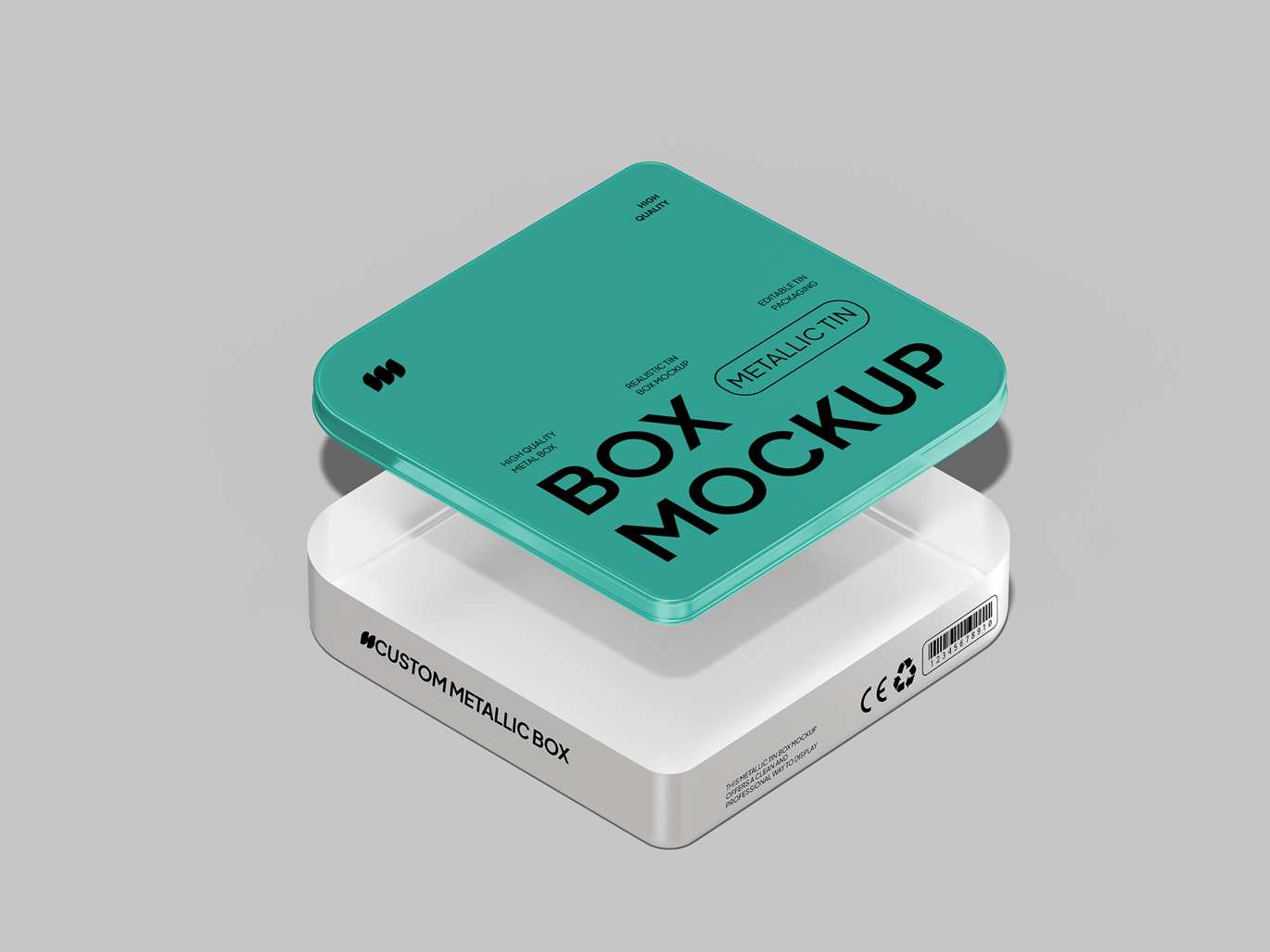 金属质感铁盒样机 Metallic Tin Box Mockup插图1 金属质感铁盒样机 Metallic Tin Box Mockup