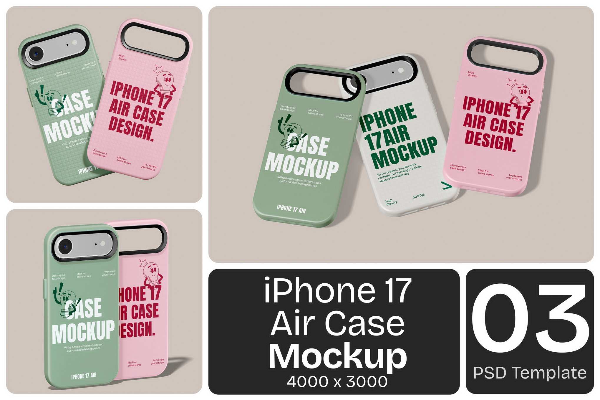 iPhone 17 Air保护壳概念样机 iPhone 17 Air Case Mockup插图 iPhone 17 Air保护壳概念样机 iPhone 17 Air Case Mockup