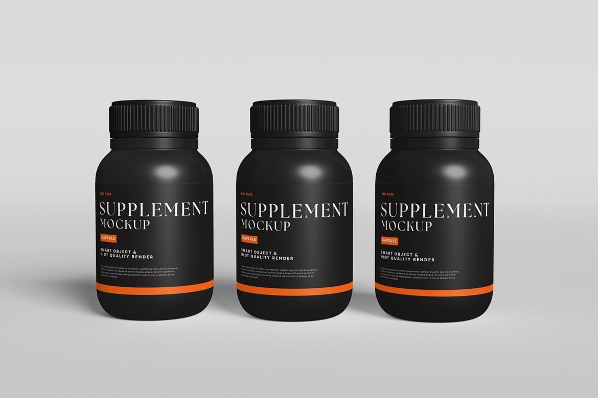 营养补充剂瓶包装样机 Supplement Bottle Mockup插图2 营养补充剂瓶包装样机 Supplement Bottle Mockup