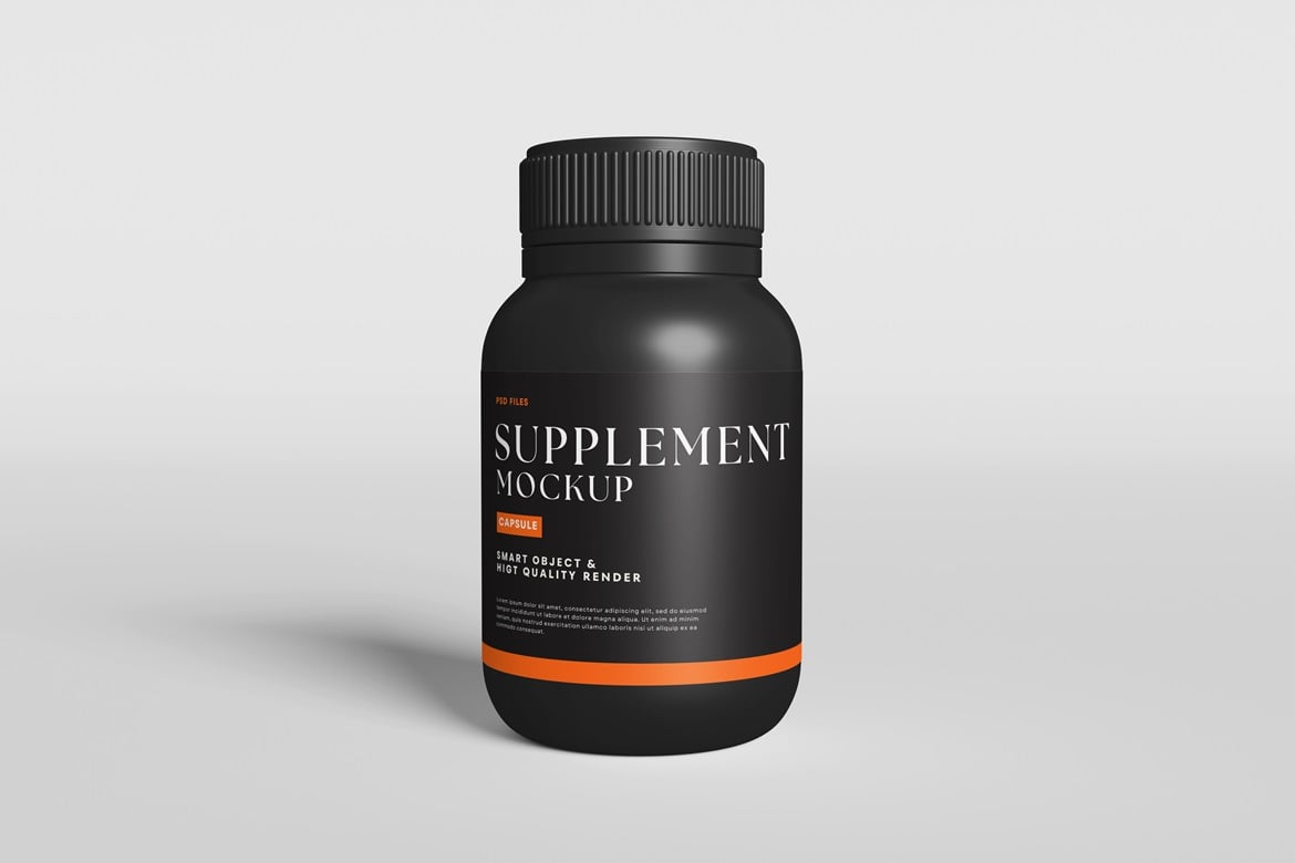 营养补充剂瓶包装样机 Supplement Bottle Mockup插图3 营养补充剂瓶包装样机 Supplement Bottle Mockup