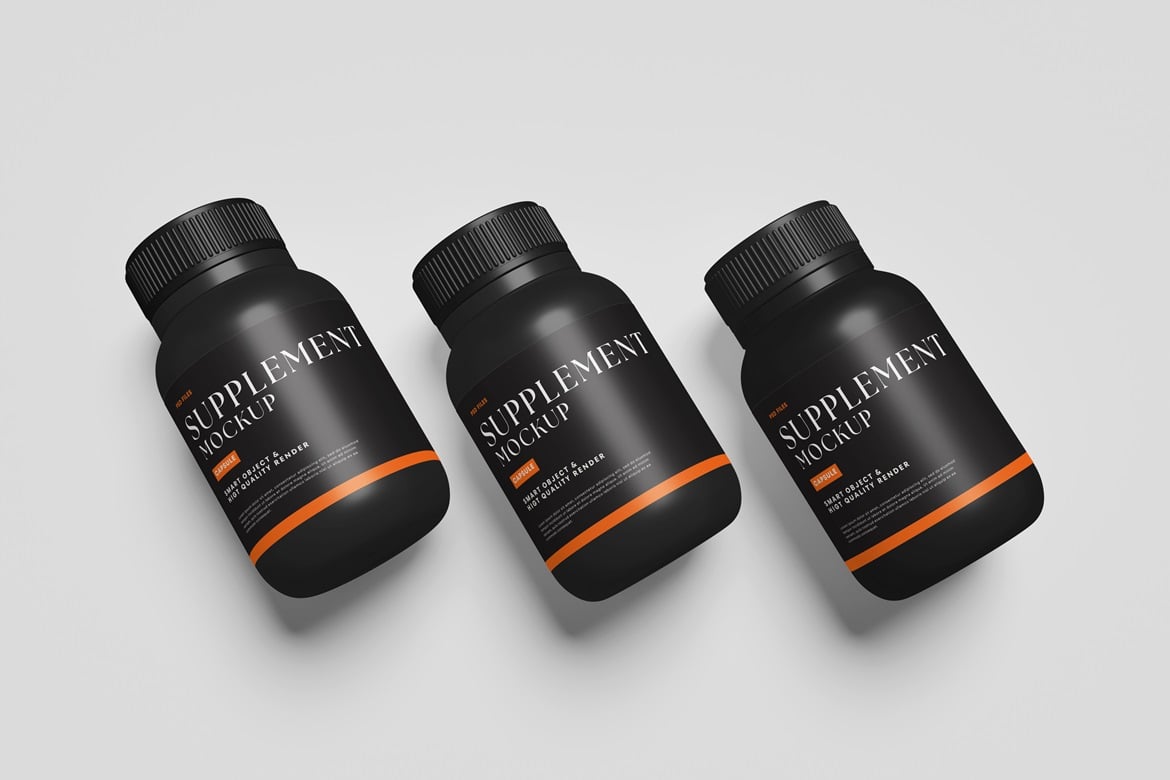 营养补充剂瓶包装样机 Supplement Bottle Mockup插图5 营养补充剂瓶包装样机 Supplement Bottle Mockup