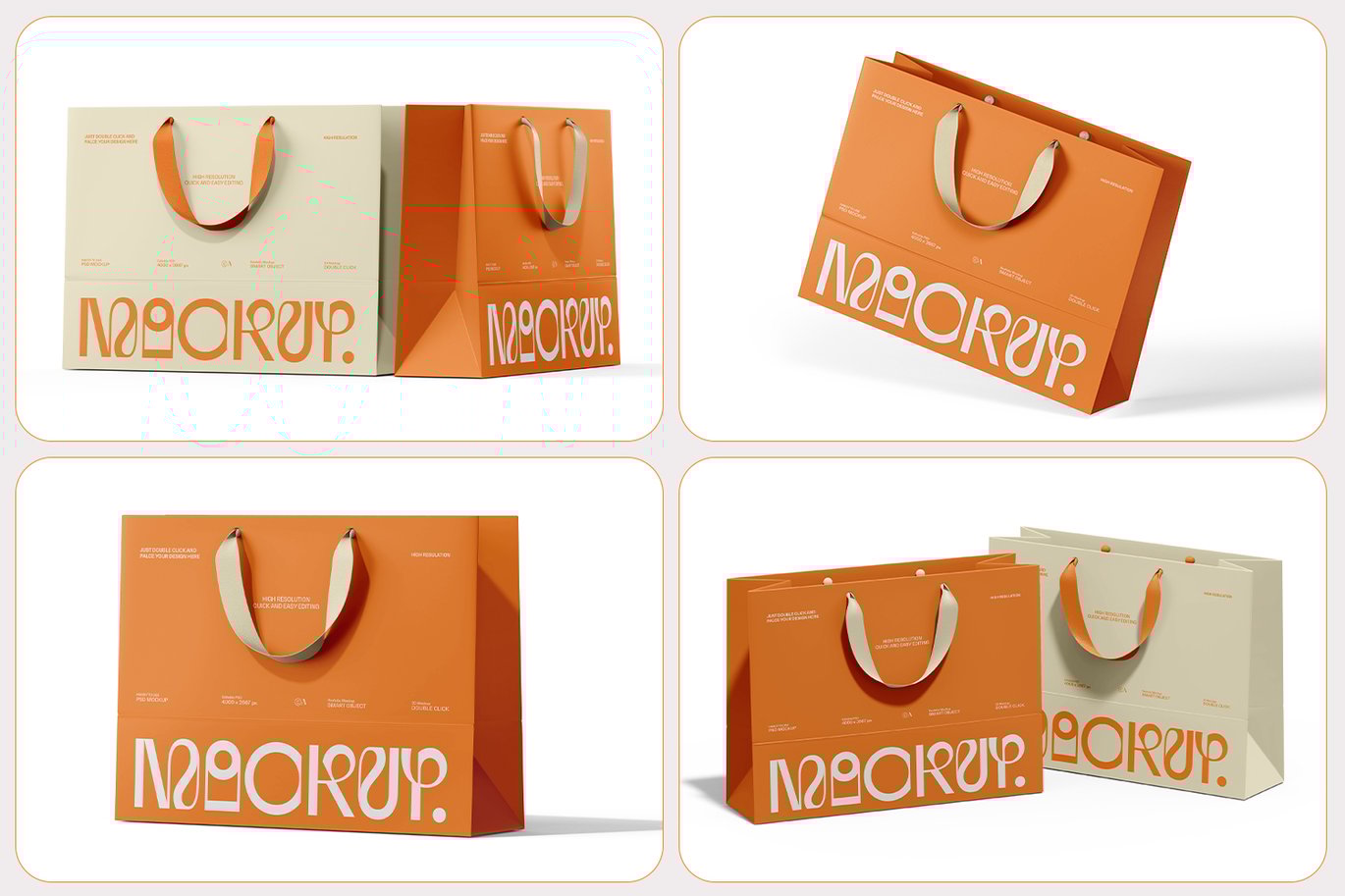 欧式手提购物袋样机 Euro Tote Shopping Bag Mockup插图1 欧式手提购物袋样机 Euro Tote Shopping Bag Mockup