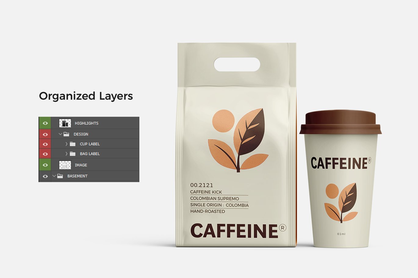 咖啡袋与咖啡杯搭配场景样机 Coffee Bag With Cup Mockup插图1 咖啡袋与咖啡杯搭配场景样机 Coffee Bag With Cup Mockup