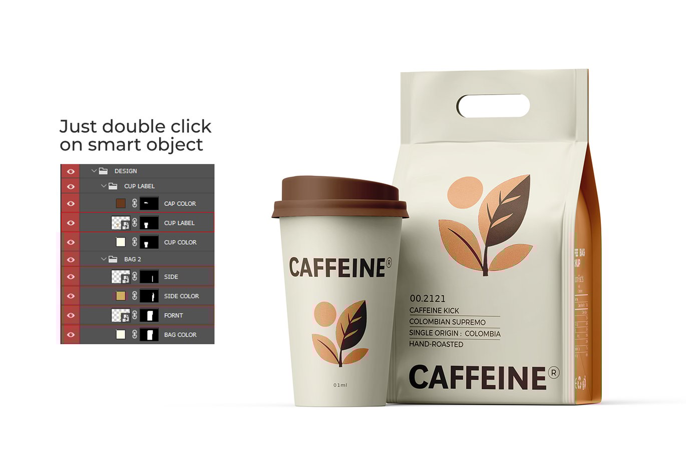咖啡袋与咖啡杯搭配场景样机 Coffee Bag With Cup Mockup插图6 咖啡袋与咖啡杯搭配场景样机 Coffee Bag With Cup Mockup