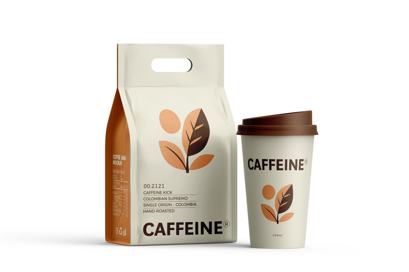 咖啡袋与咖啡杯搭配场景样机 Coffee Bag With Cup Mockup插图8 咖啡袋与咖啡杯搭配场景样机 Coffee Bag With Cup Mockup