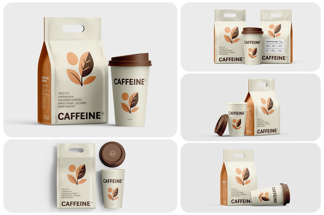咖啡袋与咖啡杯搭配场景样机 Coffee Bag With Cup Mockup插图12 咖啡袋与咖啡杯搭配场景样机 Coffee Bag With Cup Mockup