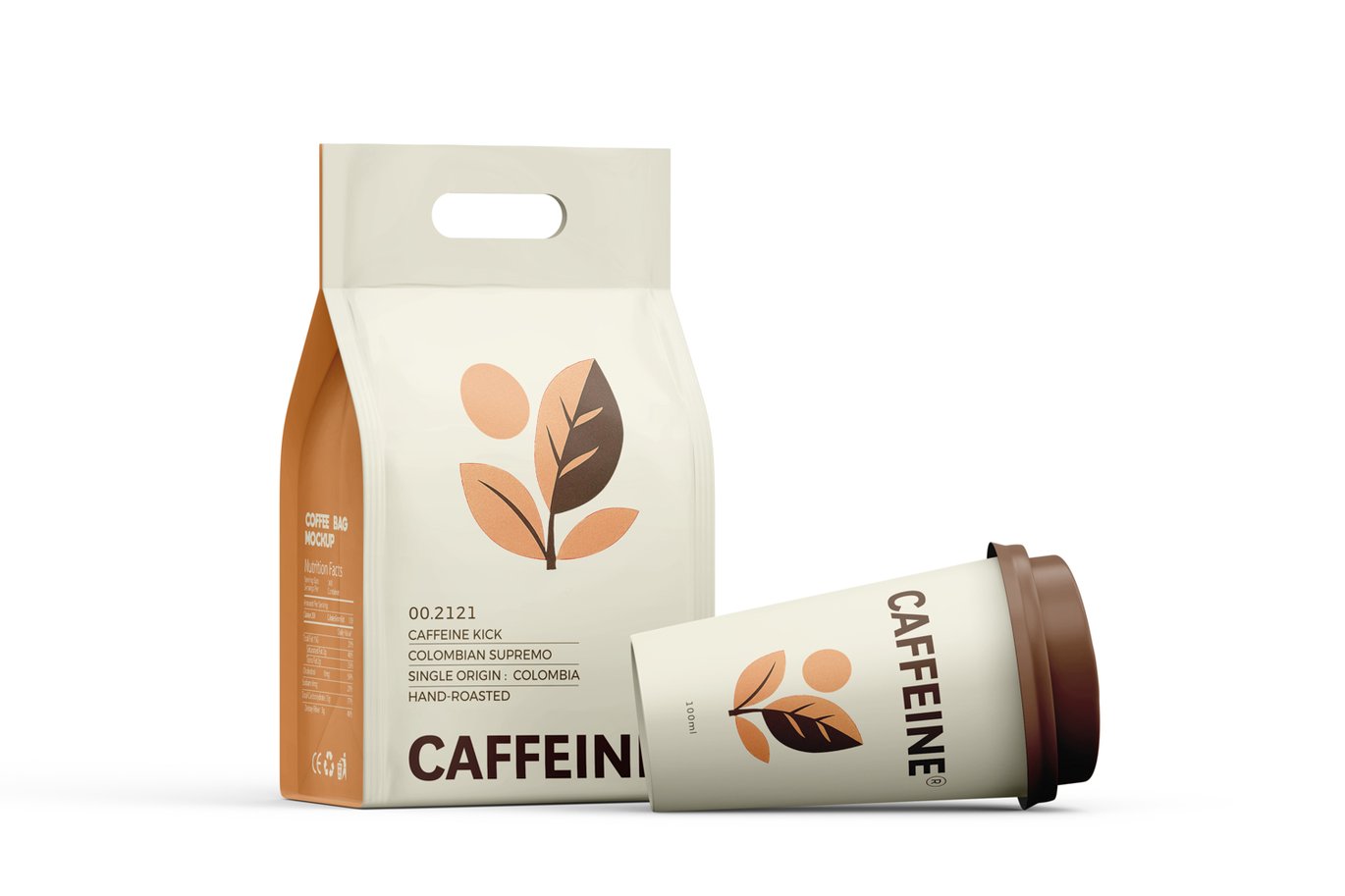 咖啡袋与咖啡杯搭配场景样机 Coffee Bag With Cup Mockup插图14 咖啡袋与咖啡杯搭配场景样机 Coffee Bag With Cup Mockup