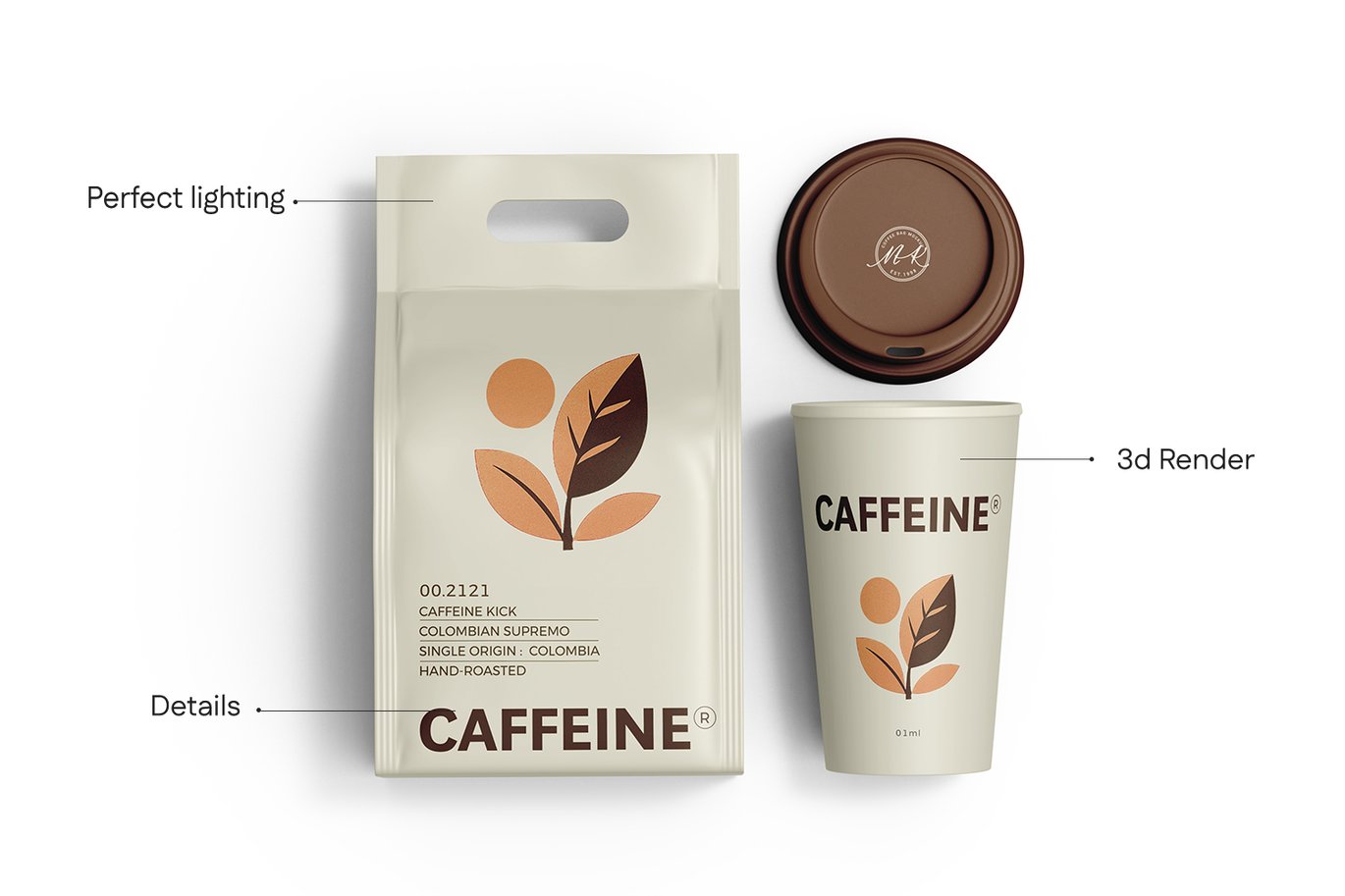 咖啡袋与咖啡杯搭配场景样机 Coffee Bag With Cup Mockup插图13 咖啡袋与咖啡杯搭配场景样机 Coffee Bag With Cup Mockup