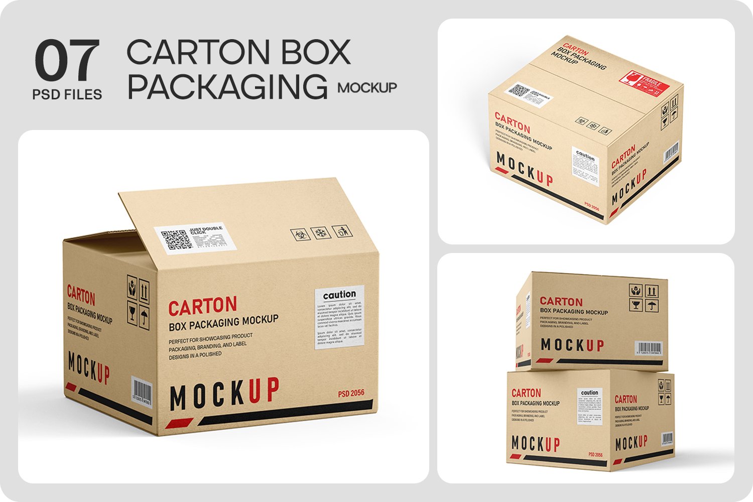 牛皮纸盒包装展示样机 Kraft Carton Box Mockup插图 牛皮纸盒包装展示样机 Kraft Carton Box Mockup