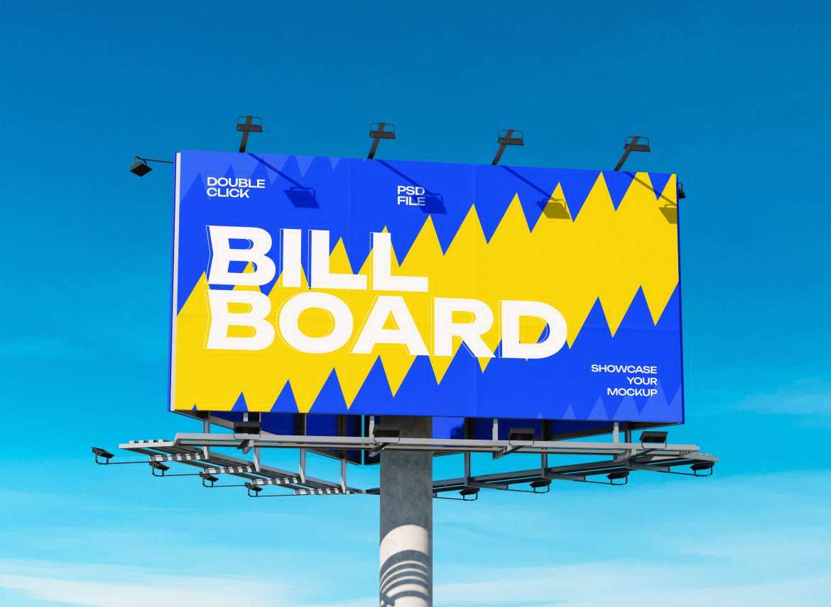 户外广告牌样机模版 Outdoor Billboard Mockup插图1 户外广告牌样机模版 Outdoor Billboard Mockup