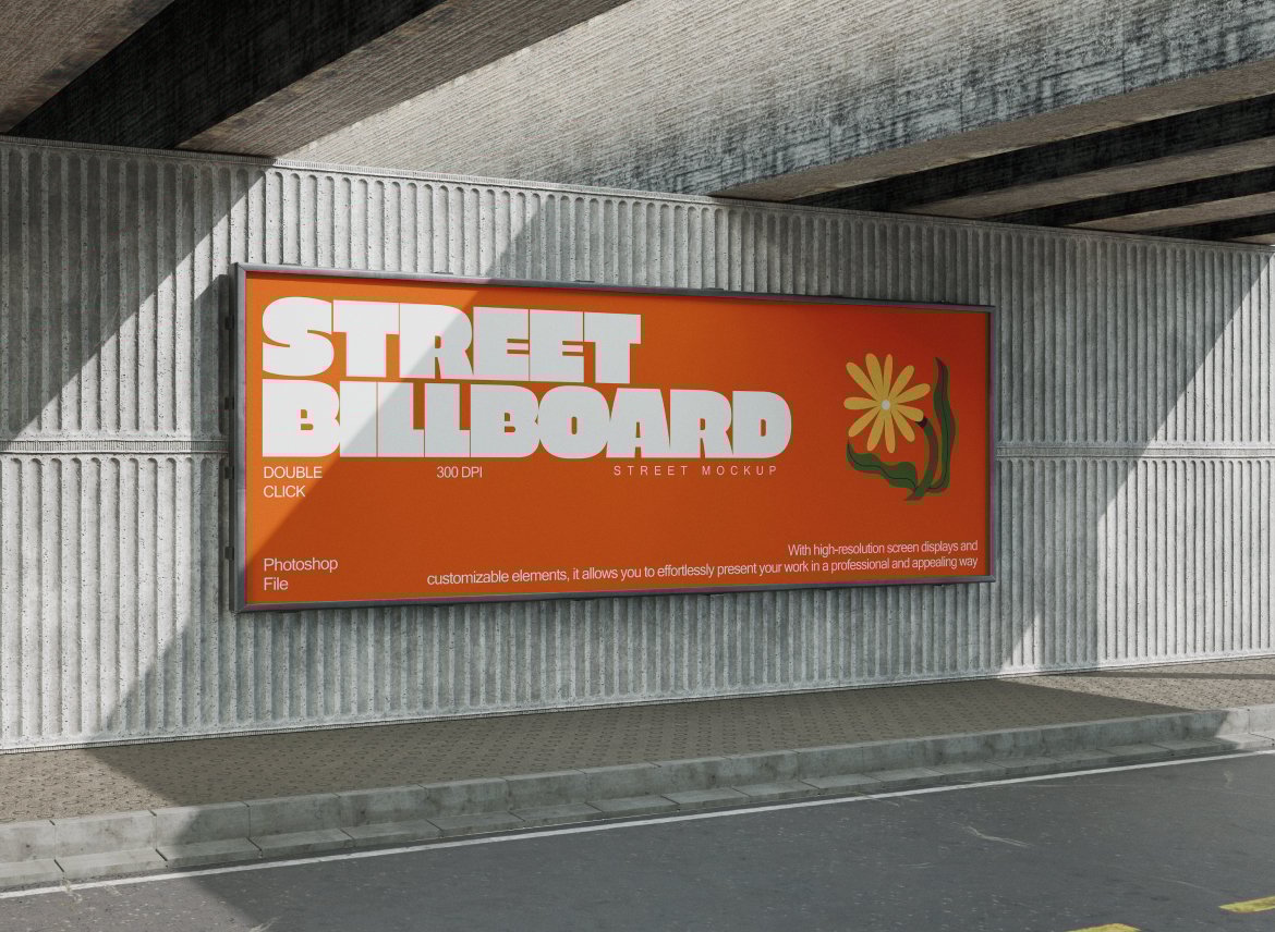 街道广告牌立体样机 Street Billboard Mockup插图2 街道广告牌立体样机 Street Billboard Mockup