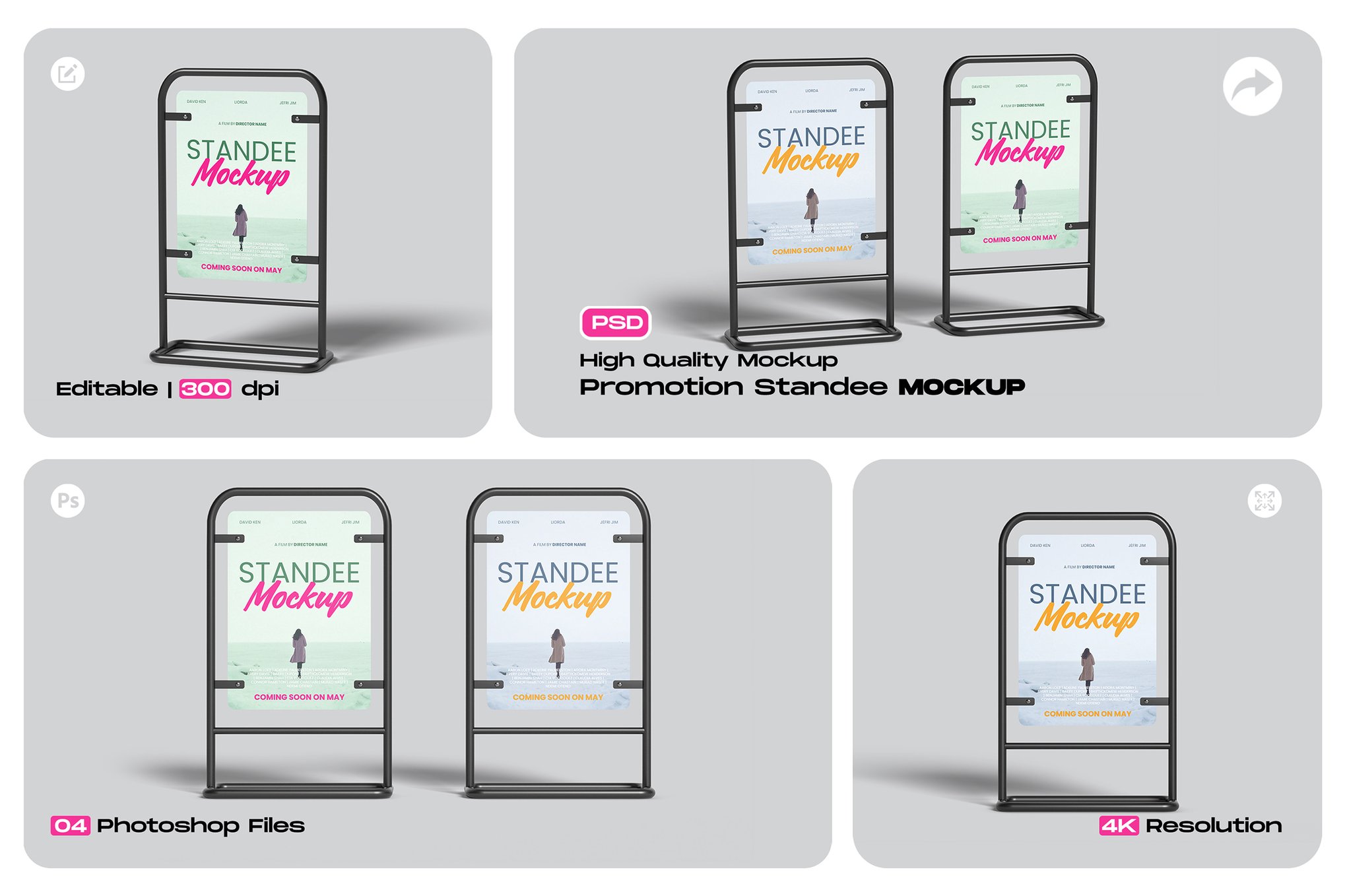 简约背景宣传展架样机 Promotion Standee Mockup with Clean Background插图 简约背景宣传展架样机 Promotion Standee Mockup with Clean Background