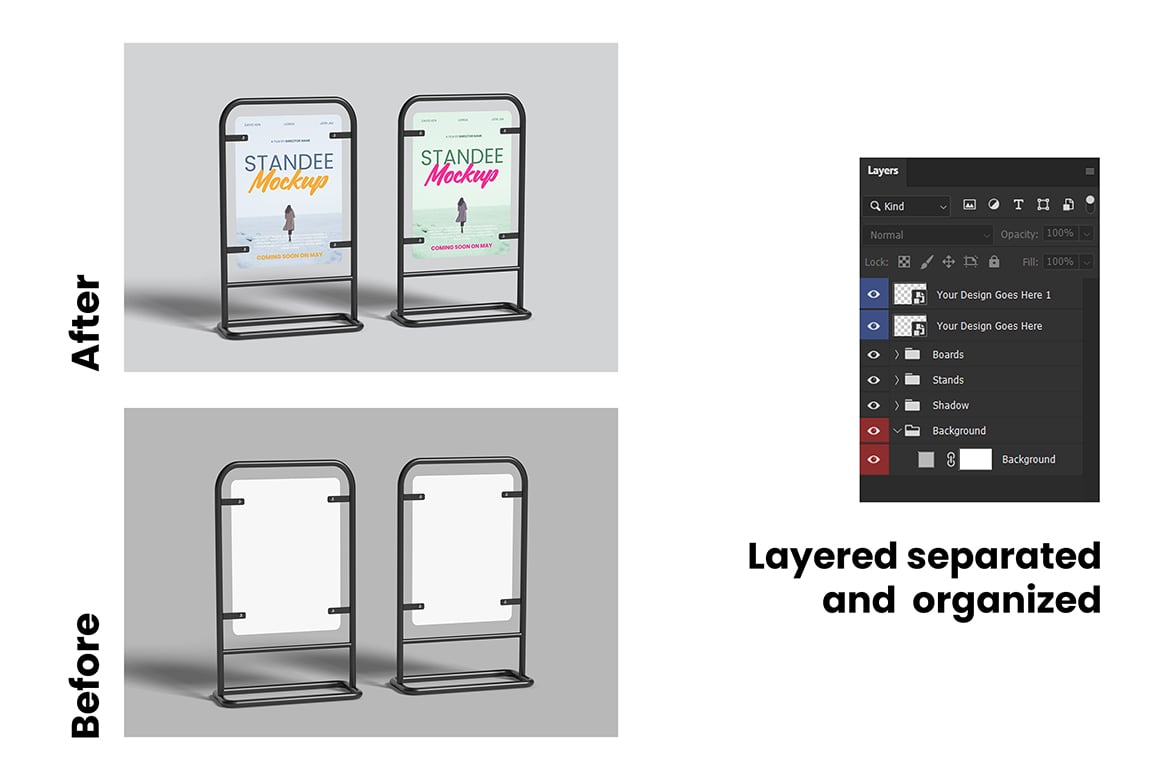 简约背景宣传展架样机 Promotion Standee Mockup with Clean Background插图1 简约背景宣传展架样机 Promotion Standee Mockup with Clean Background