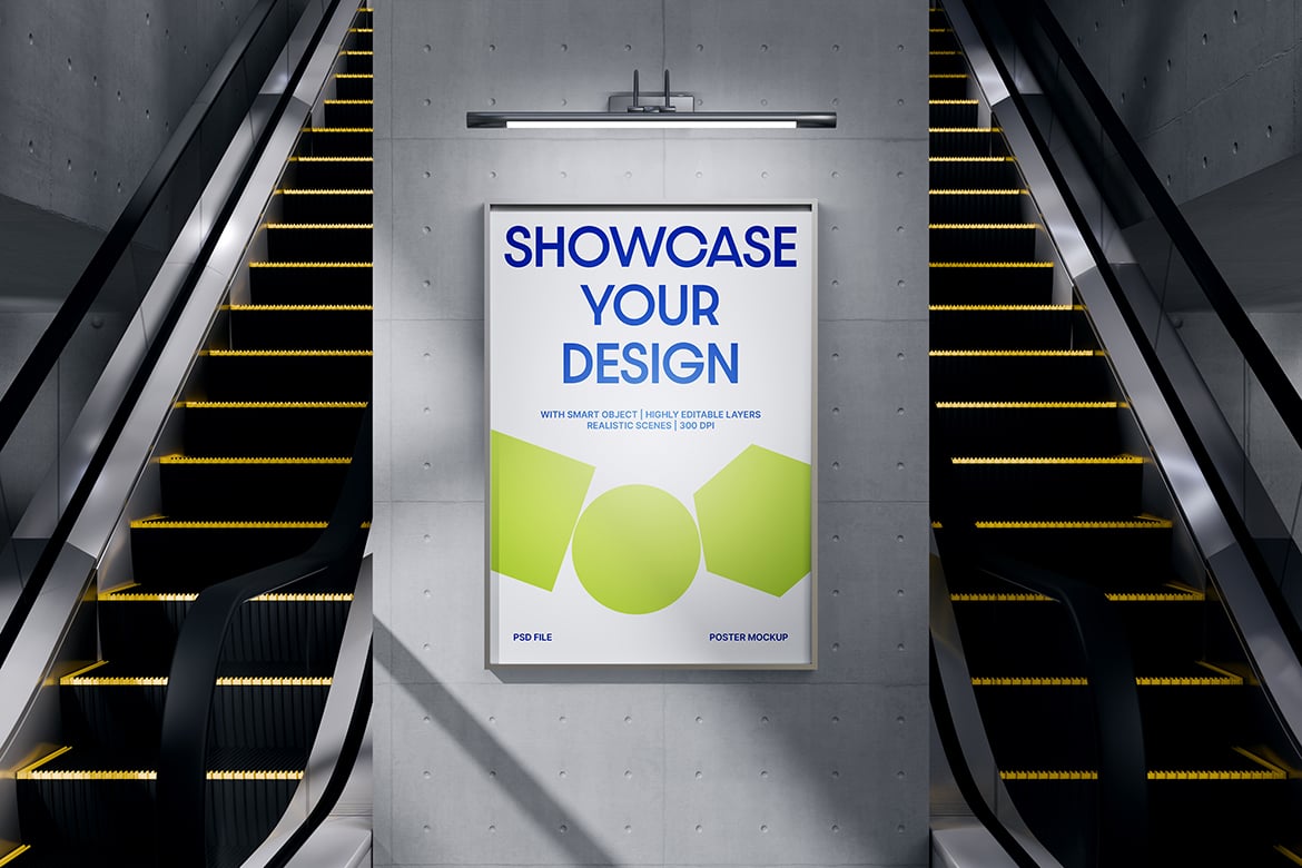 地铁走廊海报张贴样机 Subway Poster Mockup插图1 地铁走廊海报张贴样机 Subway Poster Mockup