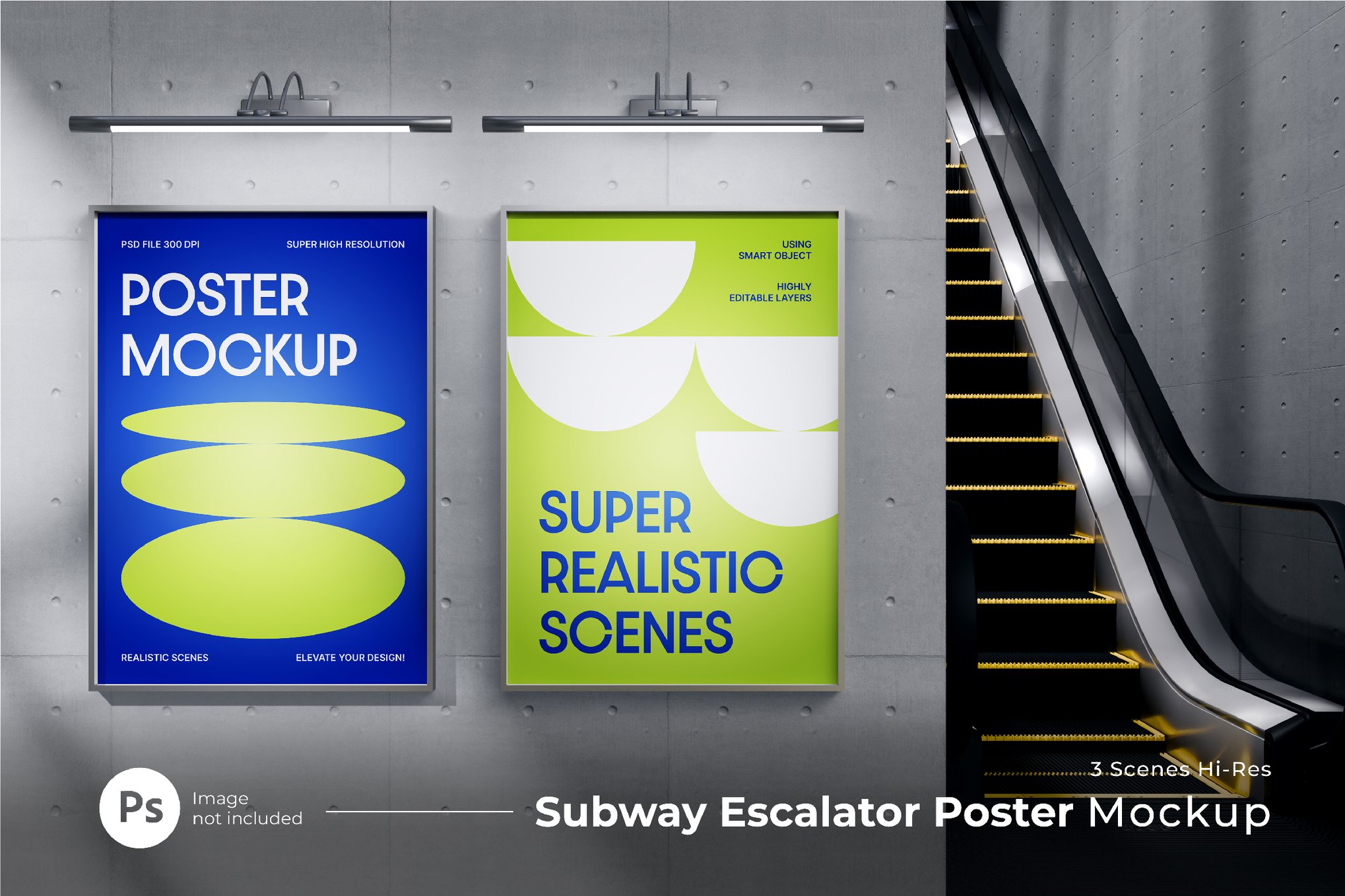 地铁走廊海报张贴样机 Subway Poster Mockup插图 地铁走廊海报张贴样机 Subway Poster Mockup