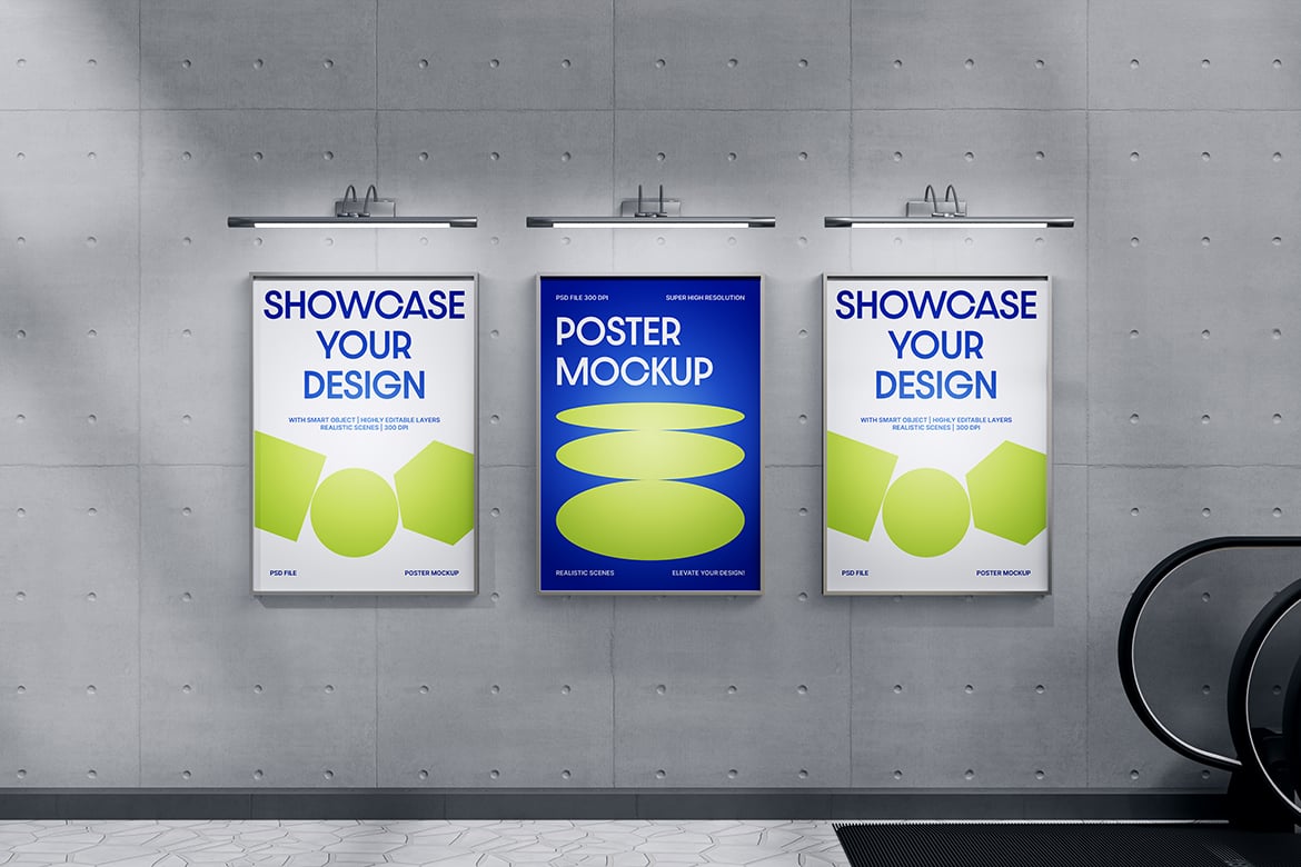 地铁走廊海报张贴样机 Subway Poster Mockup插图2 地铁走廊海报张贴样机 Subway Poster Mockup