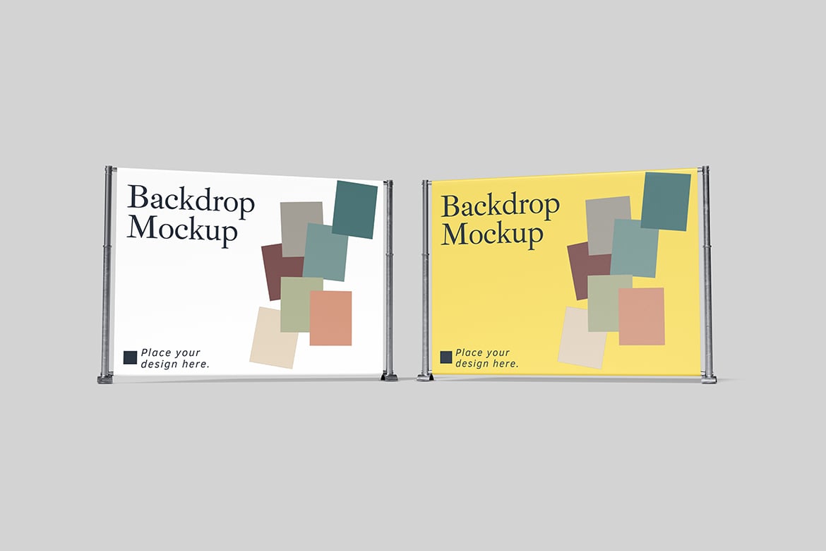 舞台背景板立体展示样机 Backdrop Mockup插图1 舞台背景板立体展示样机 Backdrop Mockup