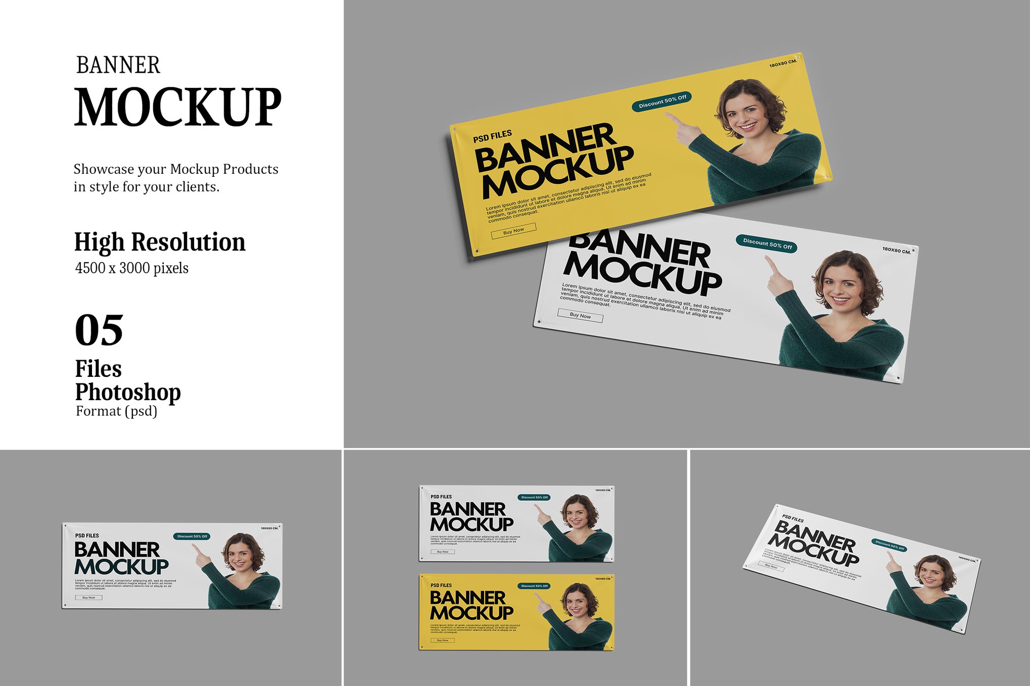 悬挂横幅设计展示样机 Banner Mockup插图 悬挂横幅设计展示样机 Banner Mockup