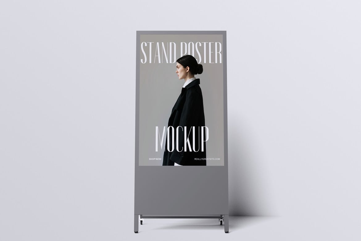 立式海报架展示样机 Stand Poster Mockup插图2 立式海报架展示样机 Stand Poster Mockup