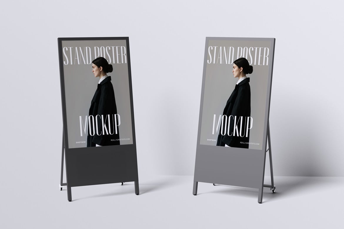 立式海报架展示样机 Stand Poster Mockup插图3 立式海报架展示样机 Stand Poster Mockup