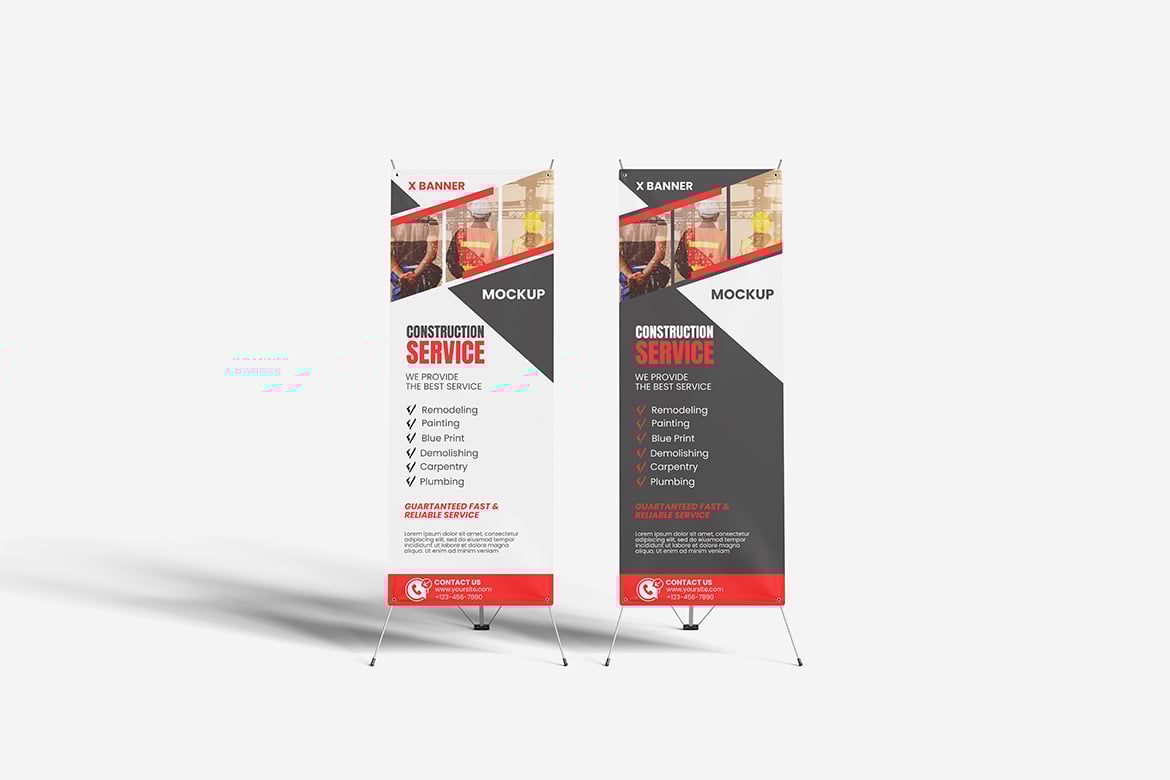 X展架广告设计样机 X Banner Mockup插图1 X展架广告设计样机 X Banner Mockup