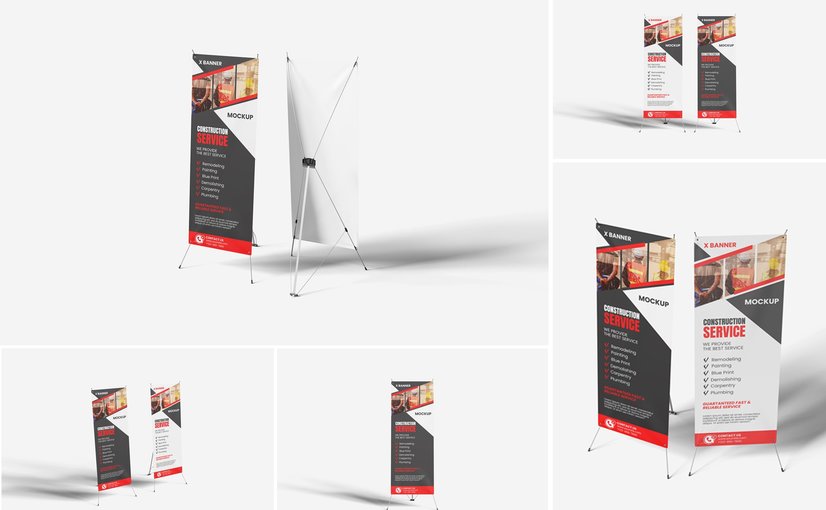 X展架广告设计样机 X Banner Mockup