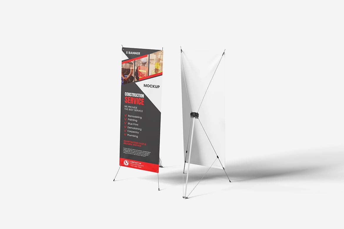 X展架广告设计样机 X Banner Mockup插图4 X展架广告设计样机 X Banner Mockup
