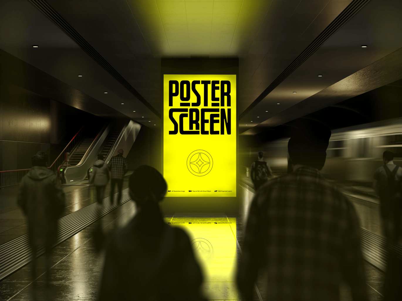 地铁站台海报展示样机 Subway Station Poster Mockup插图 地铁站台海报展示样机 Subway Station Poster Mockup