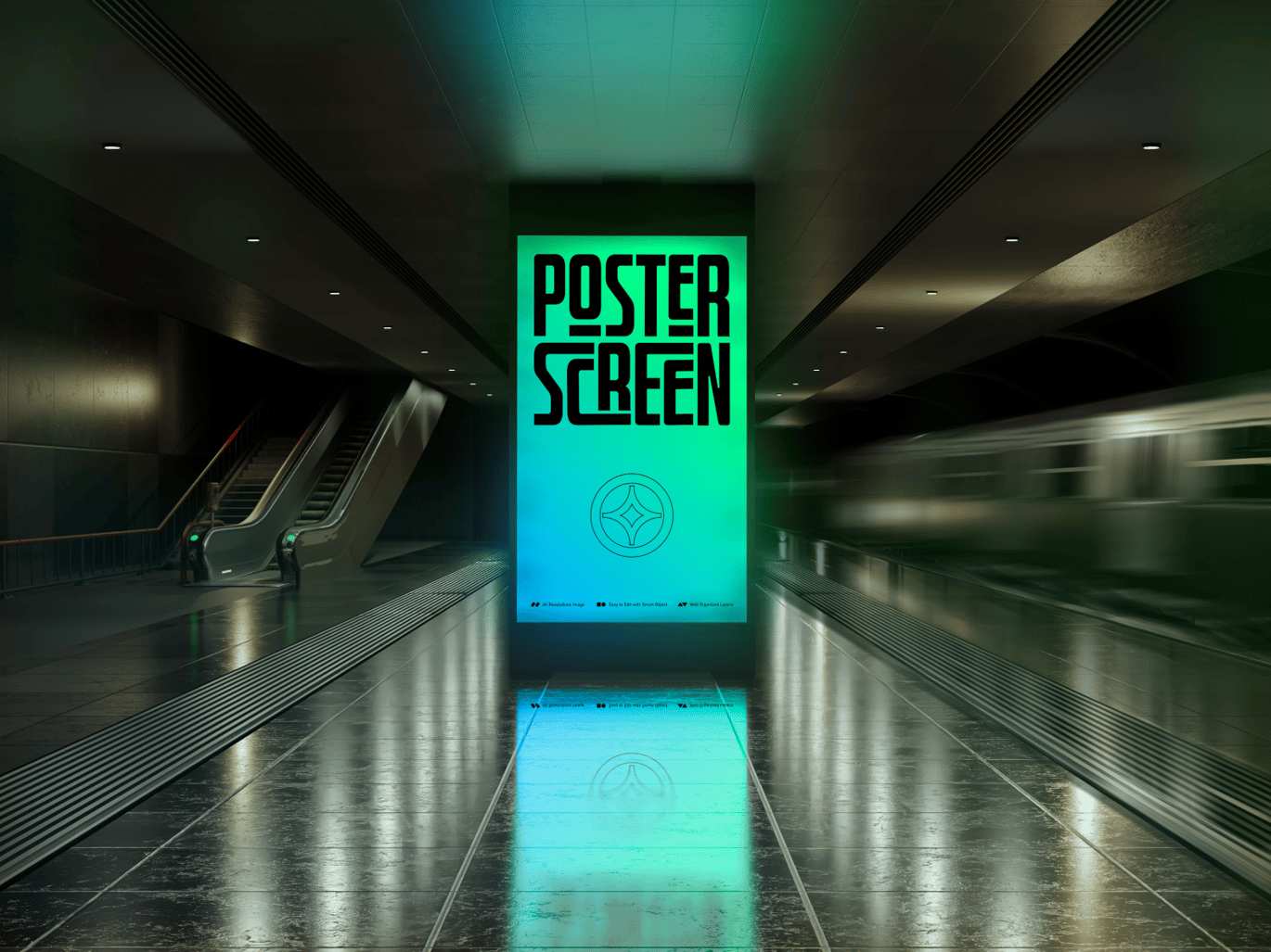 地铁站台海报展示样机 Subway Station Poster Mockup插图1 地铁站台海报展示样机 Subway Station Poster Mockup