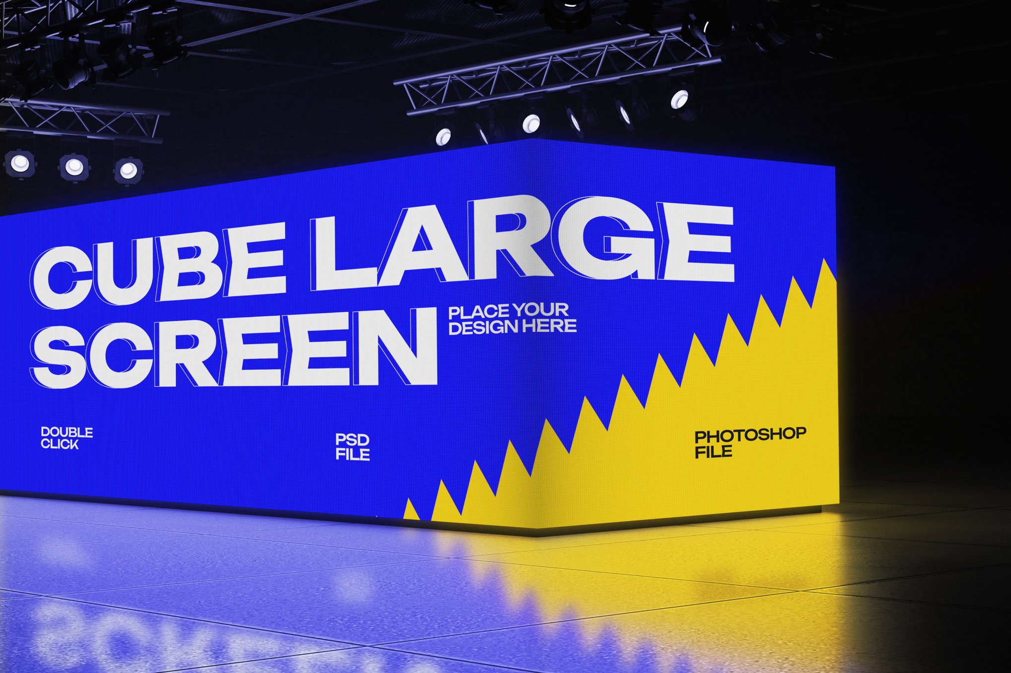 立方体LED显示屏样机 Led Screen Mockup插图 立方体LED显示屏样机 Led Screen Mockup