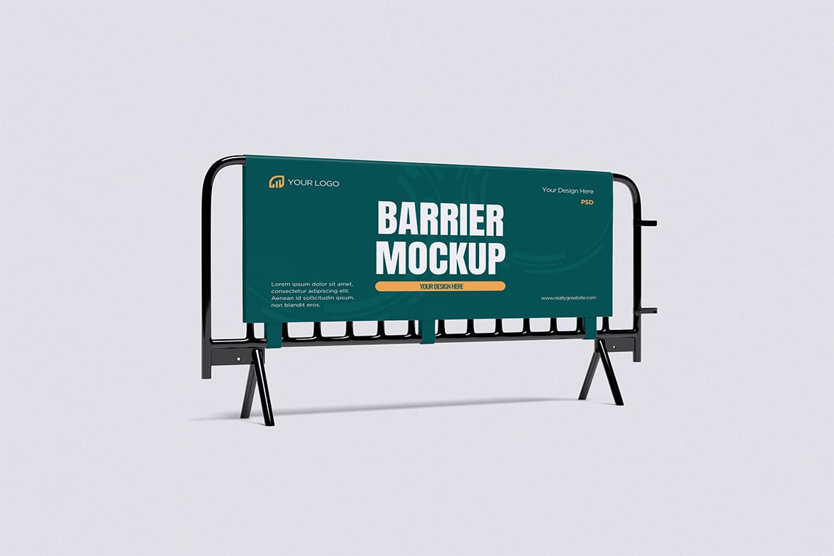 伸缩隔离带栏杆样机 Barrier Mockup插图1 伸缩隔离带栏杆样机 Barrier Mockup