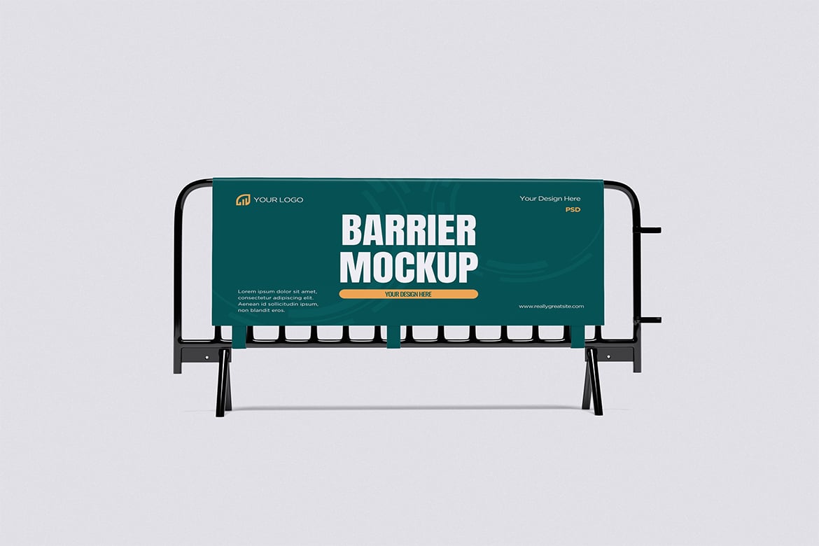 伸缩隔离带栏杆样机 Barrier Mockup插图2 伸缩隔离带栏杆样机 Barrier Mockup