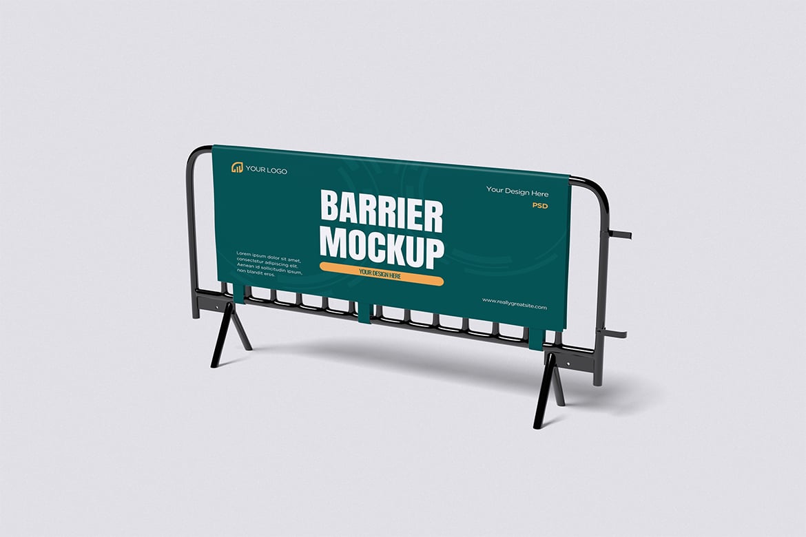 伸缩隔离带栏杆样机 Barrier Mockup插图3 伸缩隔离带栏杆样机 Barrier Mockup