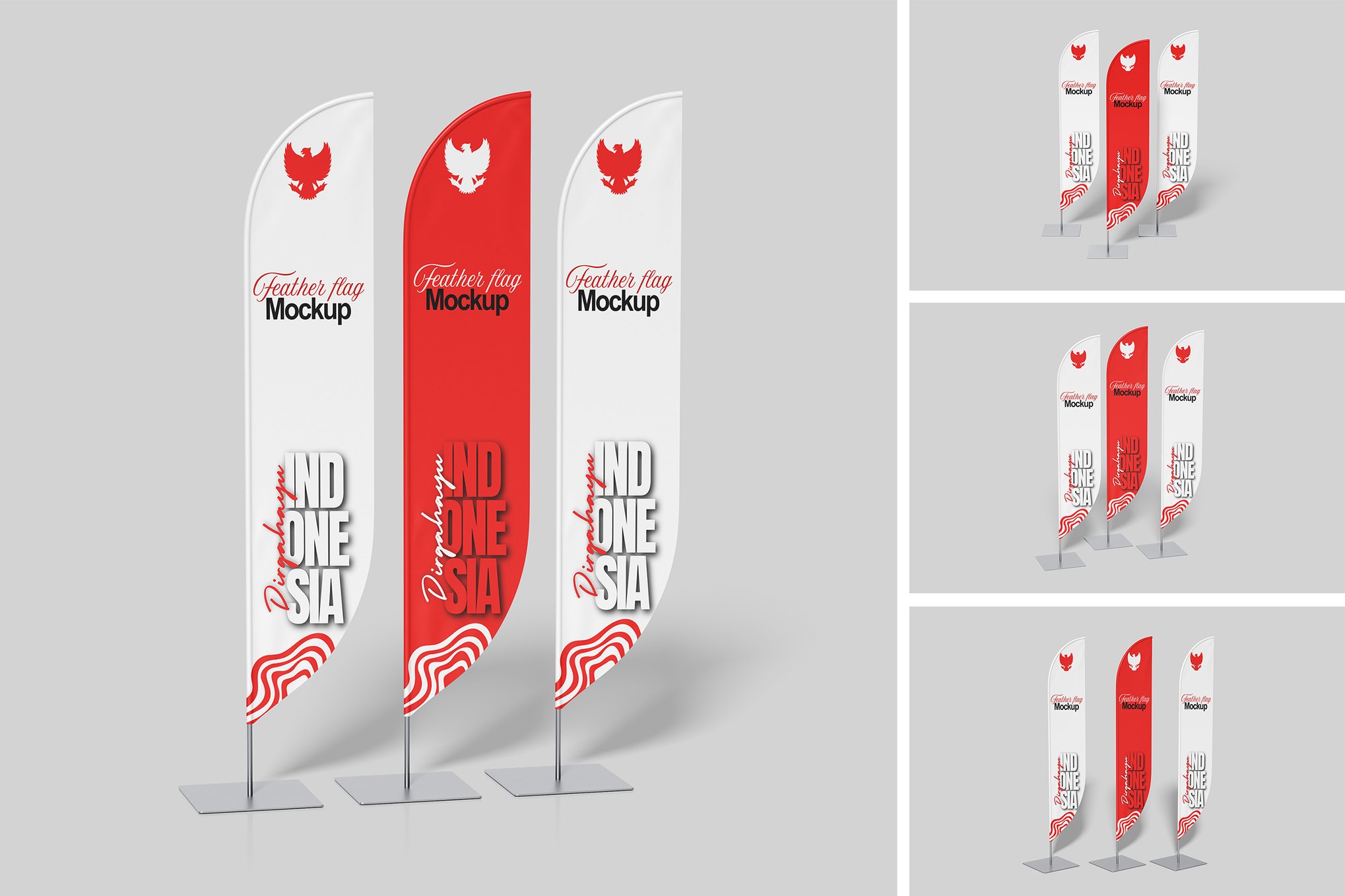 户外广告刀旗设计样机 Feather Flag Mockup插图 户外广告刀旗设计样机 Feather Flag Mockup