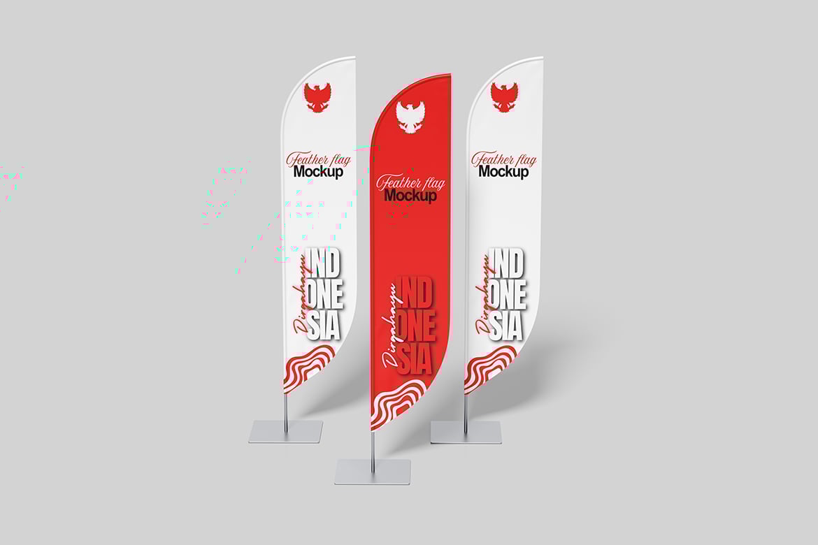 户外广告刀旗设计样机 Feather Flag Mockup插图2 户外广告刀旗设计样机 Feather Flag Mockup