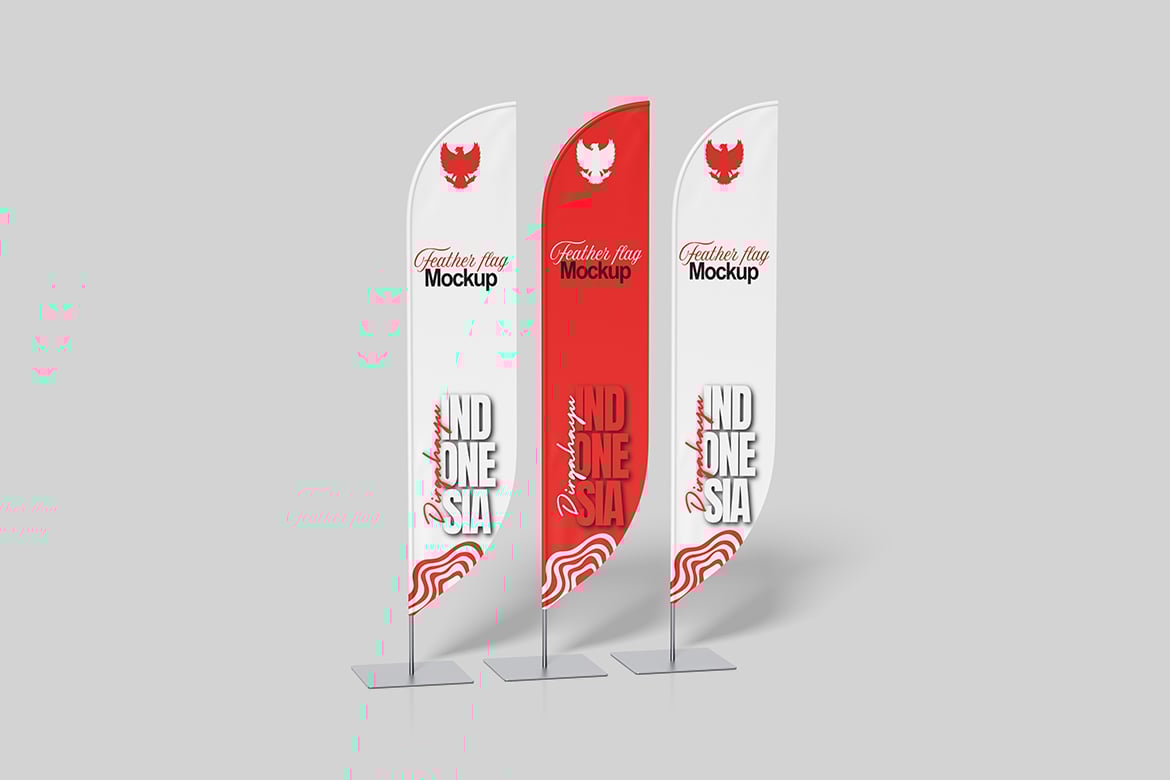 户外广告刀旗设计样机 Feather Flag Mockup插图1 户外广告刀旗设计样机 Feather Flag Mockup