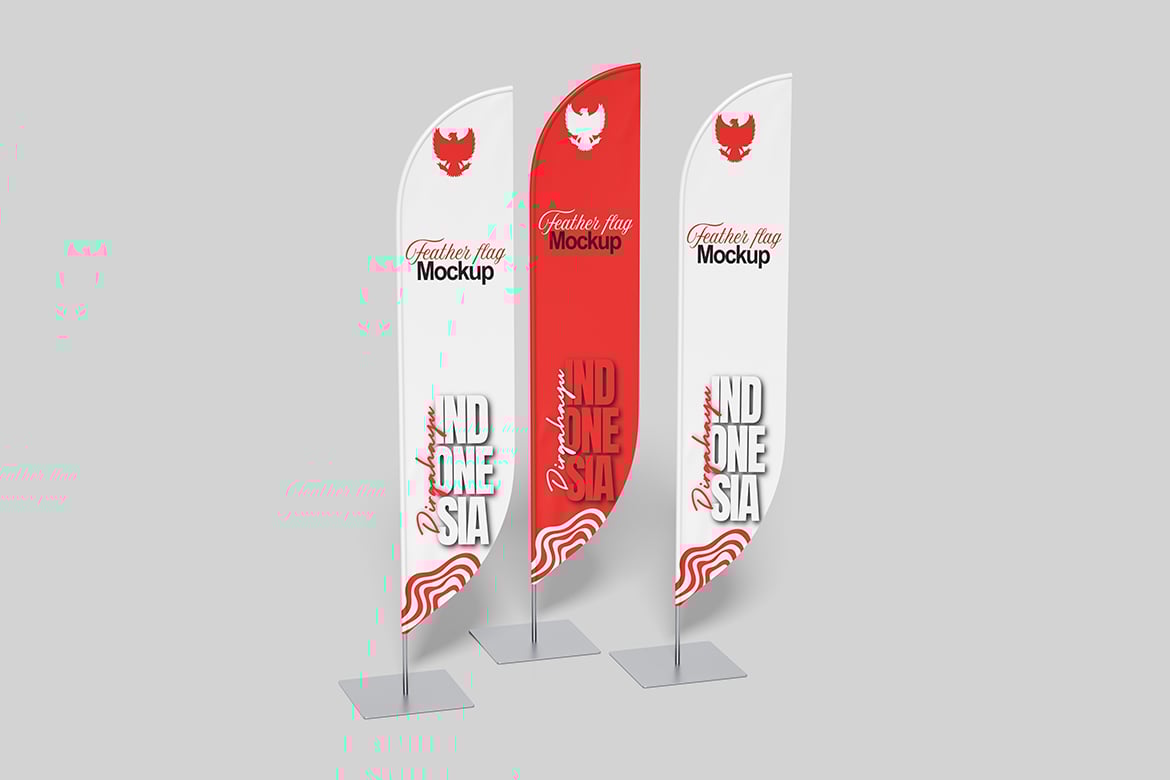 户外广告刀旗设计样机 Feather Flag Mockup插图3 户外广告刀旗设计样机 Feather Flag Mockup