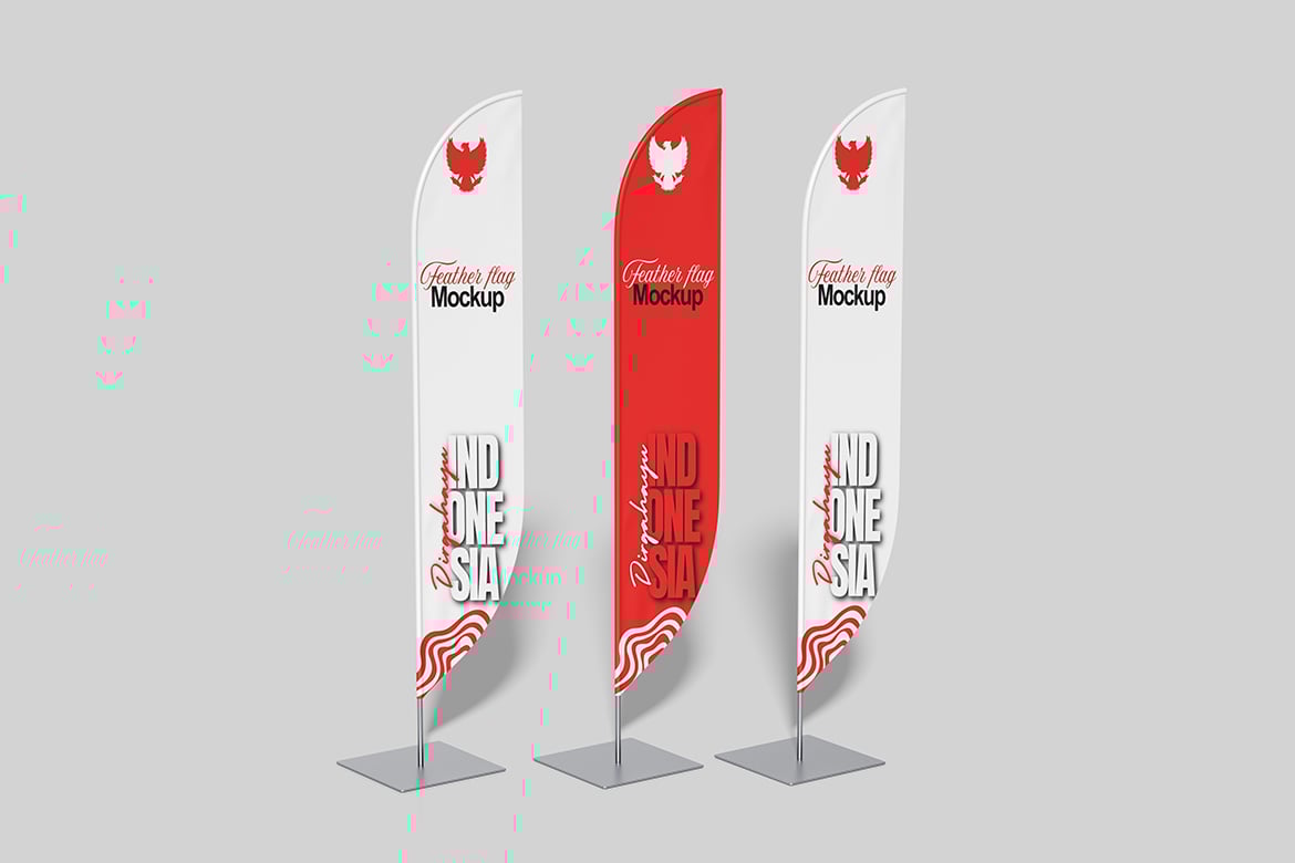 户外广告刀旗设计样机 Feather Flag Mockup插图4 户外广告刀旗设计样机 Feather Flag Mockup
