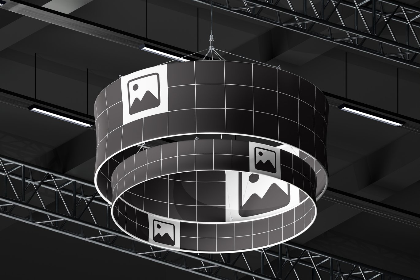 圆形悬挂式横幅广告样机 Circle Hanging Banner Mockup插图2 圆形悬挂式横幅广告样机 Circle Hanging Banner Mockup